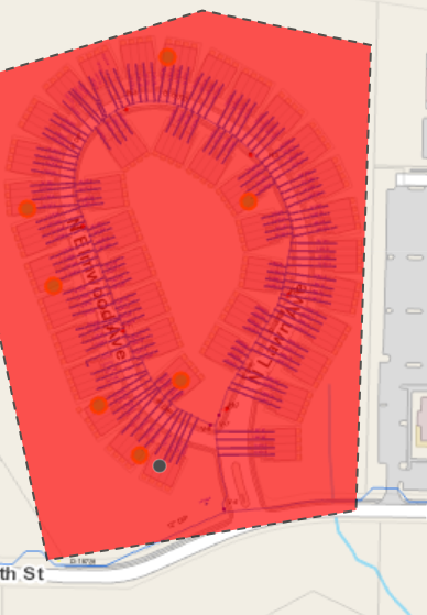 Area of water outage near 8009 N Elmwood
